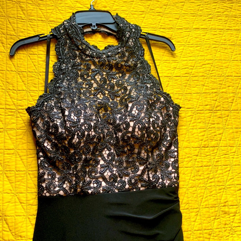 XSCAPE size 14 long backless evening gown